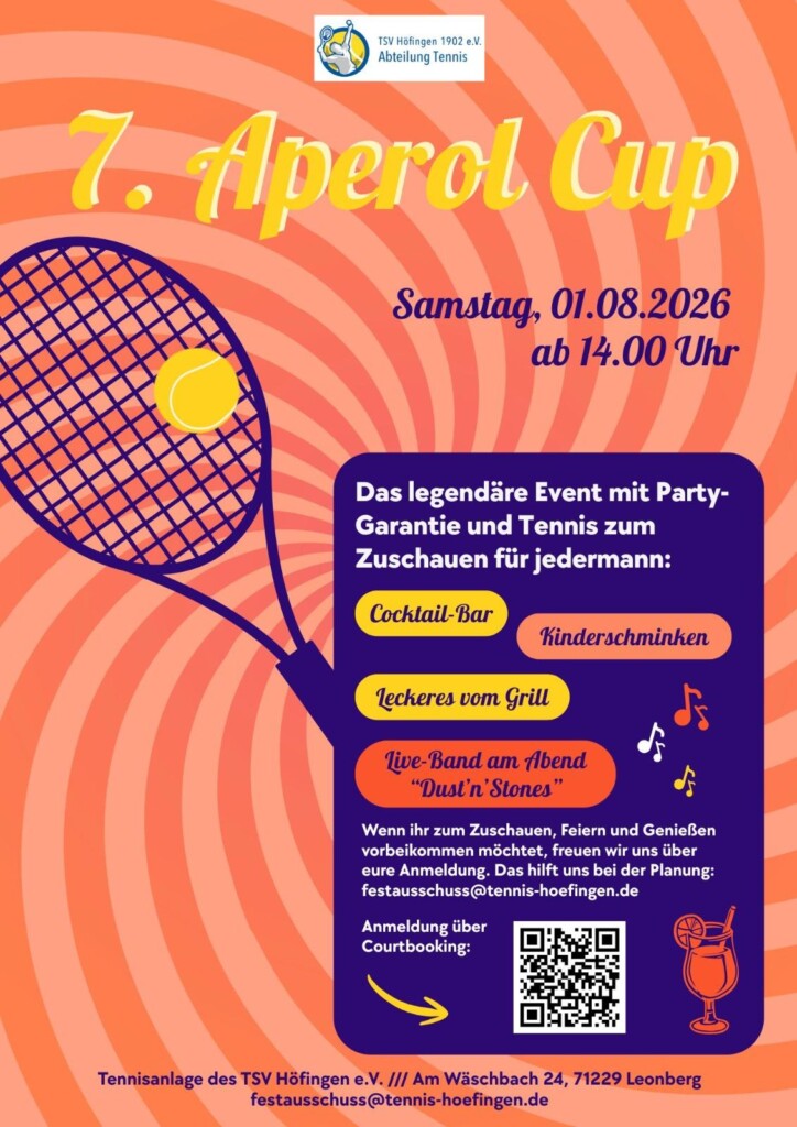 Aperol-Cup 2026 - jetzt anmelden! Auch für Nichtmitglieder!